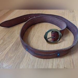 Lucky Brand Brown 40.5" Belt with turquoise accents (see pics)